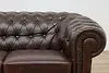 Chesterfield Vintage Tufted Espresso Leather Loveseat (5)