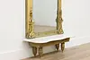 Victorian Antique Carved Gold Leaf Pier Mirror Marble (6)