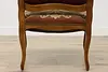 French Antique Carved Birch & Floral Needlepoint Arm Chair (12)