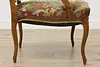 French Antique Carved Birch & Floral Needlepoint Arm Chair (15)