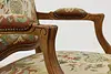 French Antique Carved Birch & Floral Needlepoint Arm Chair (16)