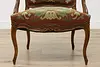 French Antique Carved Birch & Floral Needlepoint Arm Chair (4)