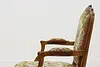 French Antique Carved Birch & Floral Needlepoint Arm Chair (8)