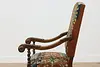 Renaissance Antique Unicorn Needlepoint Petit Point Chair (8)