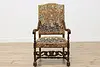 Unicorn Needlepoint Petit Point Antique Hall Chair (2)