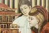 Ladies & Model Ship Vintage Original Painting Hanson 48.5" (6)