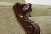 Victorian Antique Walnut Carved Dog Head Armchair New Fabric (2)