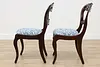 Set of 4 Victorian Vintage Carved Mahogany Dining Chairs (13)