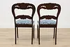 Set of 4 Victorian Vintage Carved Mahogany Dining Chairs (14)