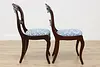 Set of 4 Victorian Vintage Carved Mahogany Dining Chairs (15)