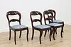 Set of 4 Victorian Vintage Carved Mahogany Dining Chairs (2)