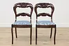 Set of 4 Victorian Vintage Carved Mahogany Dining Chairs (3)