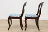 Set of 4 Victorian Vintage Carved Mahogany Dining Chairs (6)