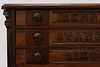 Merrick Antique Victorian Oak Spool Cabinet or Jewelry Chest (7)