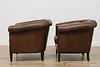 Pair of Art Deco Vintage Sheep Leather Club or Office Chairs (10)