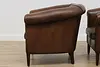 Pair of Art Deco Vintage Sheep Leather Club or Office Chairs (11)