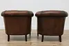 Pair of Art Deco Vintage Sheep Leather Club or Office Chairs (13)