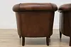 Pair of Art Deco Vintage Sheep Leather Club or Office Chairs (14)