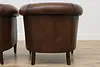 Pair of Art Deco Vintage Sheep Leather Club or Office Chairs (15)