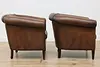 Pair of Art Deco Vintage Sheep Leather Club or Office Chairs (16)