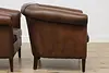 Pair of Art Deco Vintage Sheep Leather Club or Office Chairs (18)