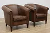 Pair of Art Deco Vintage Sheep Leather Club or Office Chairs (3)