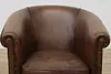 Pair of Art Deco Vintage Sheep Leather Club or Office Chairs (7)