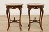 Pair French Vintage Rosewood & Marquetry Entry Hall Tables (12)