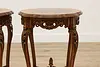 Pair French Vintage Rosewood & Marquetry Entry Hall Tables (19)