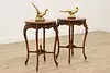 Pair French Vintage Rosewood & Marquetry Entry Hall Tables (2)