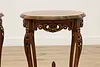 Pair French Vintage Rosewood & Marquetry Entry Hall Tables (4)