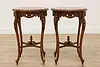 Pair French Vintage Rosewood & Marquetry Entry Hall Tables (7)