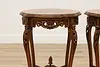 Pair French Vintage Rosewood & Marquetry Entry Hall Tables (8)