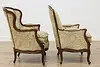 Pair of Vintage French Carved Walnut Fireplace Chairs (17)