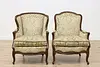 Pair of Vintage French Carved Walnut Fireplace Chairs (2)