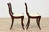 Set of 4 Traditional Vintage Birch Dining Chairs, New Fabric (10)