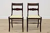 Set of 4 Traditional Vintage Birch Dining Chairs, New Fabric (3)