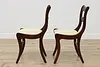 Set of 4 Traditional Vintage Birch Dining Chairs, New Fabric (4)