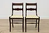 Set of 4 Traditional Vintage Birch Dining Chairs, New Fabric (7)