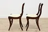 Set of 4 Traditional Vintage Birch Dining Chairs, New Fabric (8)