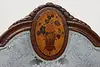 French Antique Walnut Marquetry Library Chair New Upholstery (18)