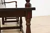 English Tudor Design Antique Oak Hall Settee or Bench (21)