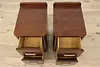 Pair Midcentury Modern Vintage Walnut Nightstands End Tables (4)