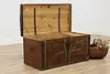 Norwegian Rosemaling Antique 1874 Pine Dowry Chest or Trunk (3)