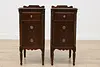 Pair of Tudor Design Antique Walnut Nightstands, White (6)