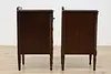 Pair of Tudor Design Antique Walnut Nightstands, White (9)