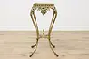 Victorian Antique Onyx & Brass Pedestal or Plant Stand (10)