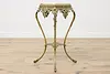 Victorian Antique Onyx & Brass Pedestal or Plant Stand (11)