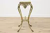 Victorian Antique Onyx & Brass Pedestal or Plant Stand (12)