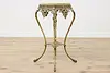 Victorian Antique Onyx & Brass Pedestal or Plant Stand (13)